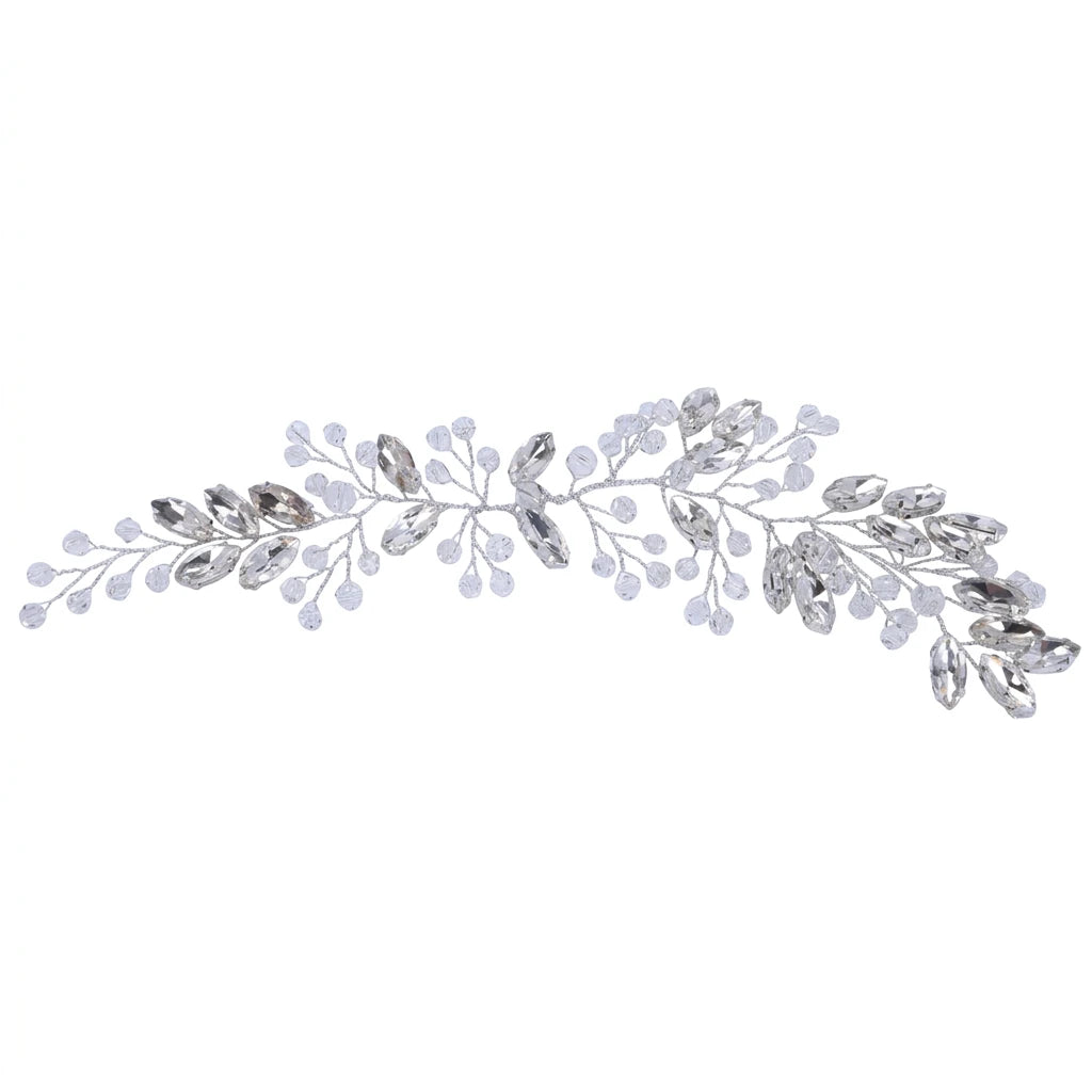 Bridal Pearl Flower Hairpiece With Woven Leaf Headband For Wedding Dress And Formal Occasions Peaceful Pleasures Health and Wellness WHITE