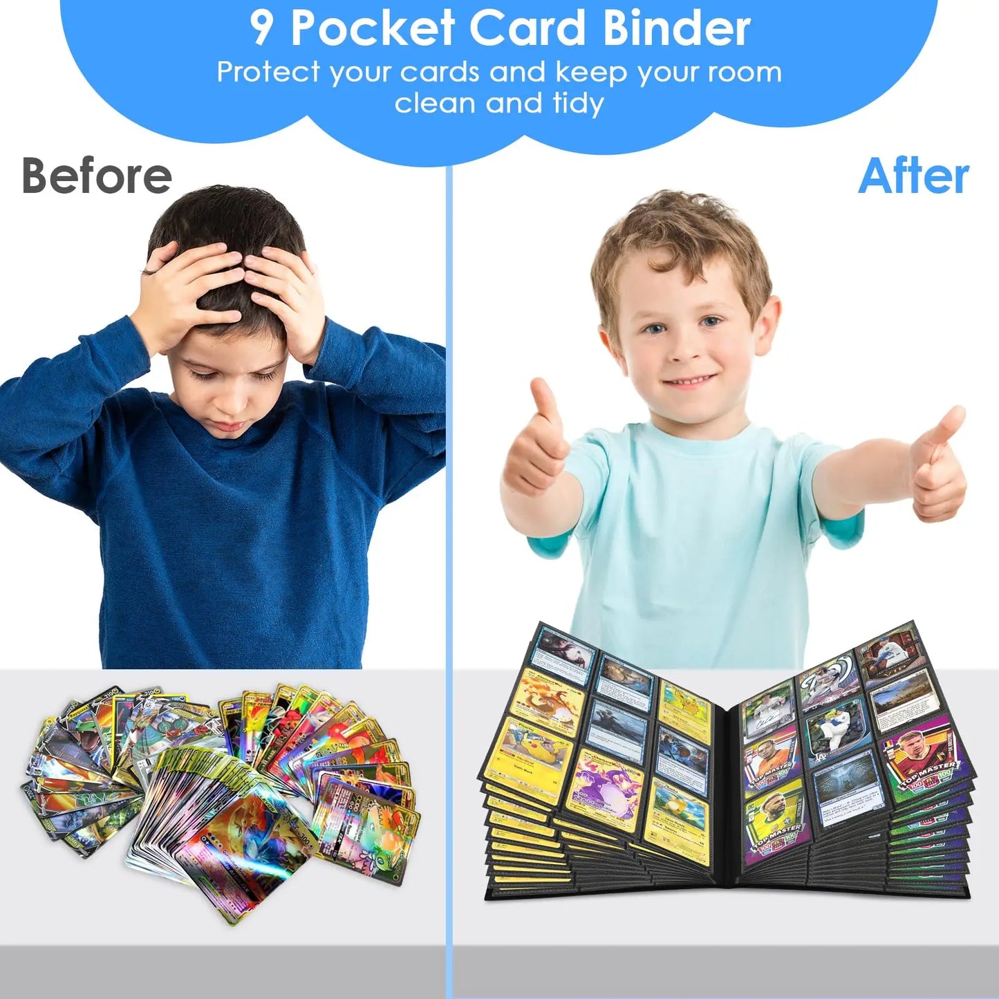 9-Pocket Trading Card Binder – 360 Card Storage Album