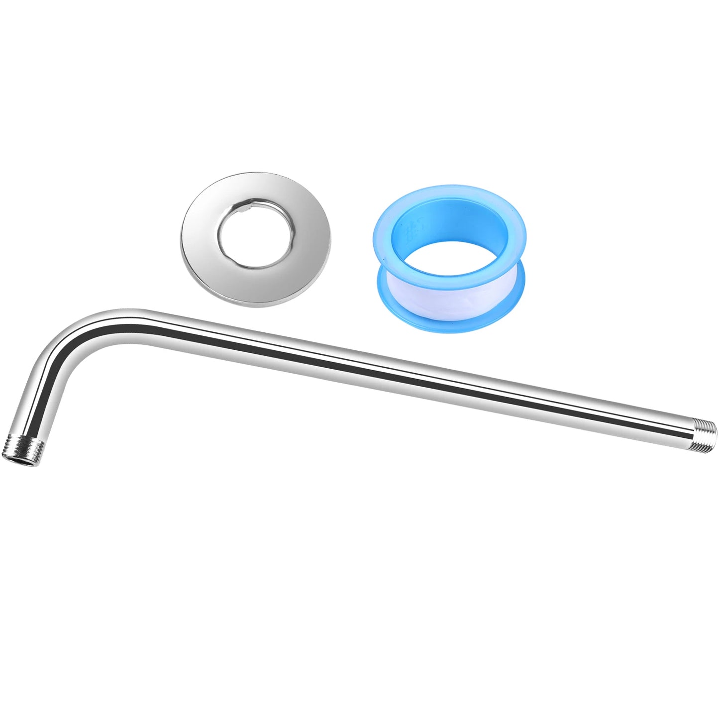 30/40cm Shower Head Extension Arm Wall Mounted Stainless Steel Rainfall Extend Pipe Tube Shower Holder Base Bathroom Accessories Peaceful Pleasures Health and Wellness sliver 30cm
