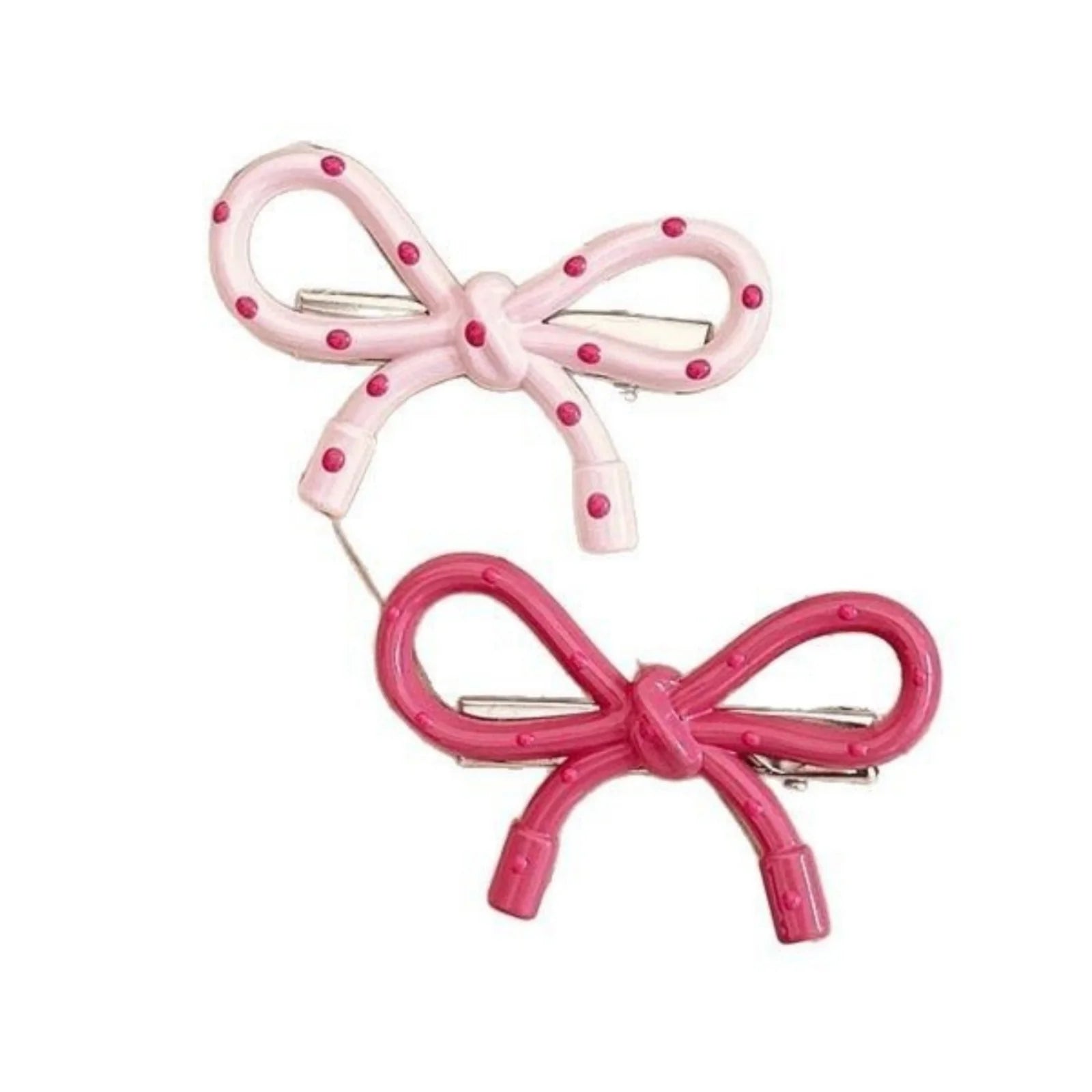 Children's Pink Bow Polka Dot Duckbill Clip Korean Style Bangs Clip Forehead Side Clip Headband Accessory Hair Clip Broken Hair Peaceful Pleasures Health and Wellness