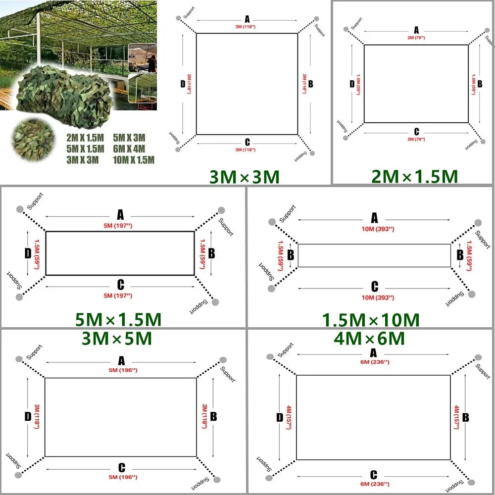 Camouflage Net Hunting Camouflage Netting Garden Gazebo Net Car Awning Outdoor Camping Woodland Sunshade Cloth Sun Shelter Tents Peaceful Pleasures Health and Wellness