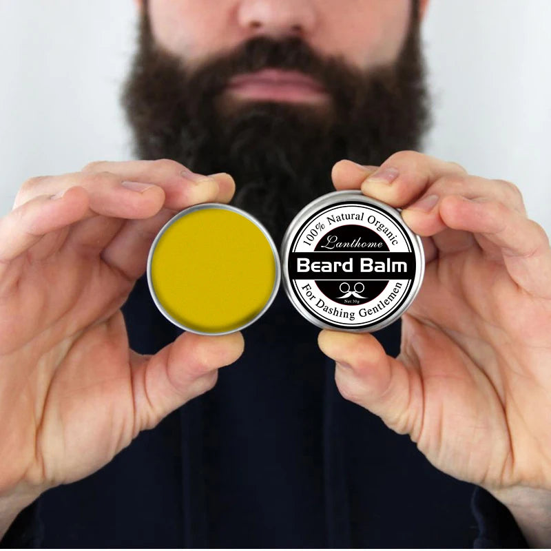 2PCS Natural Beard Balm Wax, Mustaches Cream for Men, Moisturizing Smoothing, Beard Styling Professional Care Cream Skin Care Peaceful Pleasures Health and Wellness