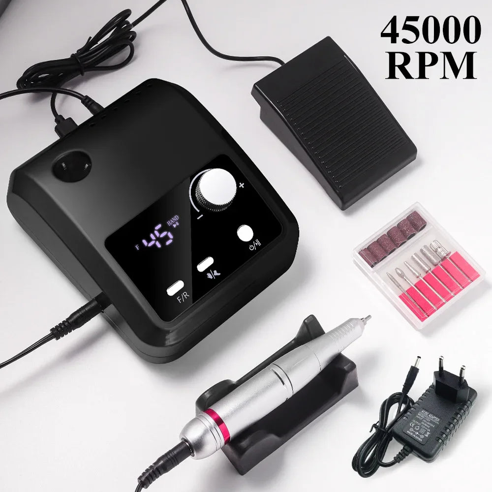 45000 RPM Electric Nail Drill Machine – Professional Grinder
