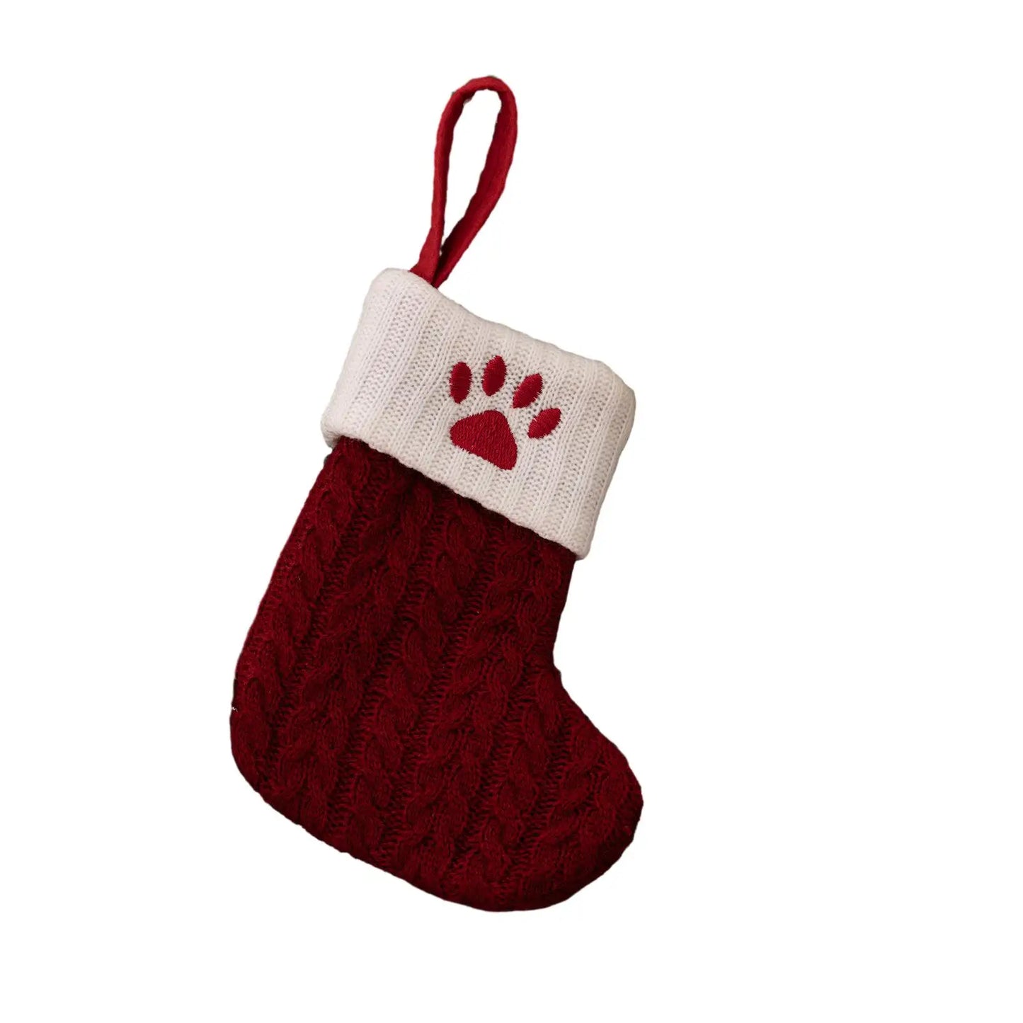 Knitted Christmas Stocking Ornament – Snowflake & Alphabet