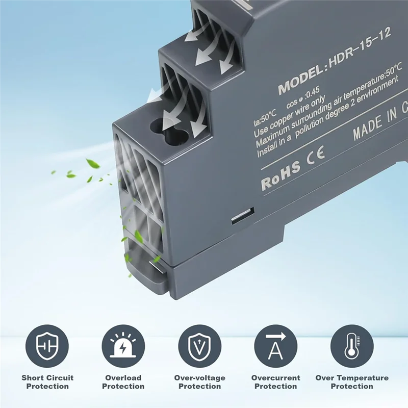 Y51A-HDR 15W Ultrathin Switching Power Supply 12V DIN Rail Mounting Transformer For Home Or Industrial Automation Peaceful Pleasures Health and Wellness