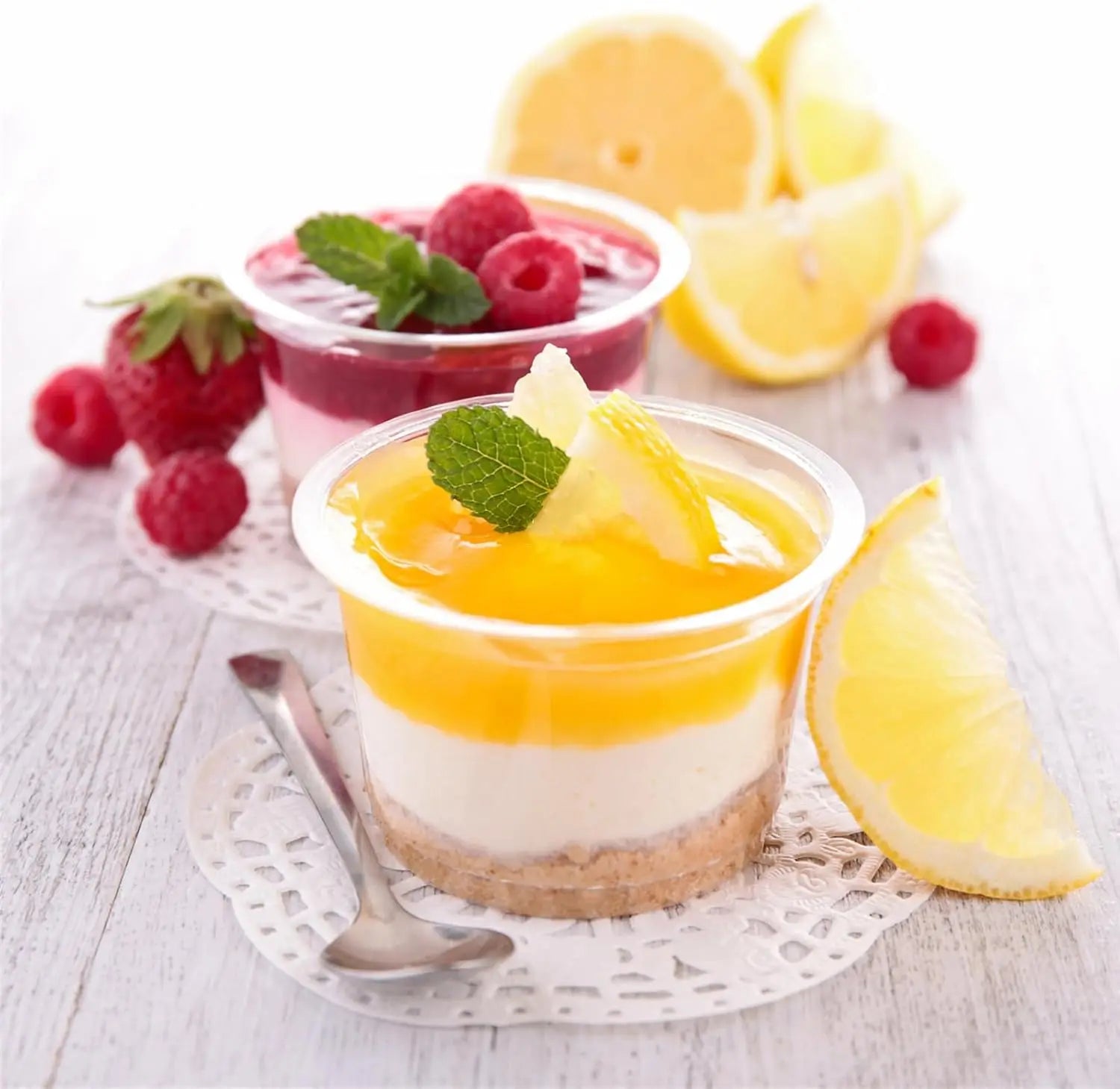 50/100Pcs 250ML Disposable Salad Cup Transparent Plastic Dessert Cups Bowls Container with Dome/Flat Lids for Ice Cream Cupcake Peaceful Pleasures Health and Wellness