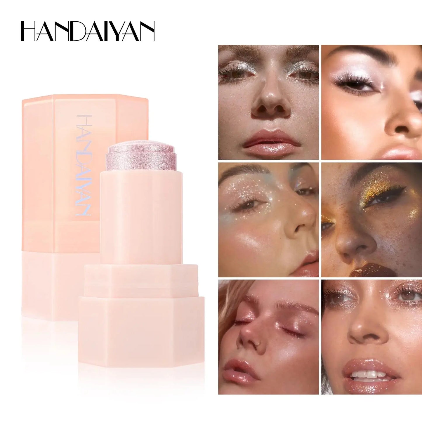 HANDAIYAN 6-Shade Creamy Shimmer Highlighter Stick – Face & Body