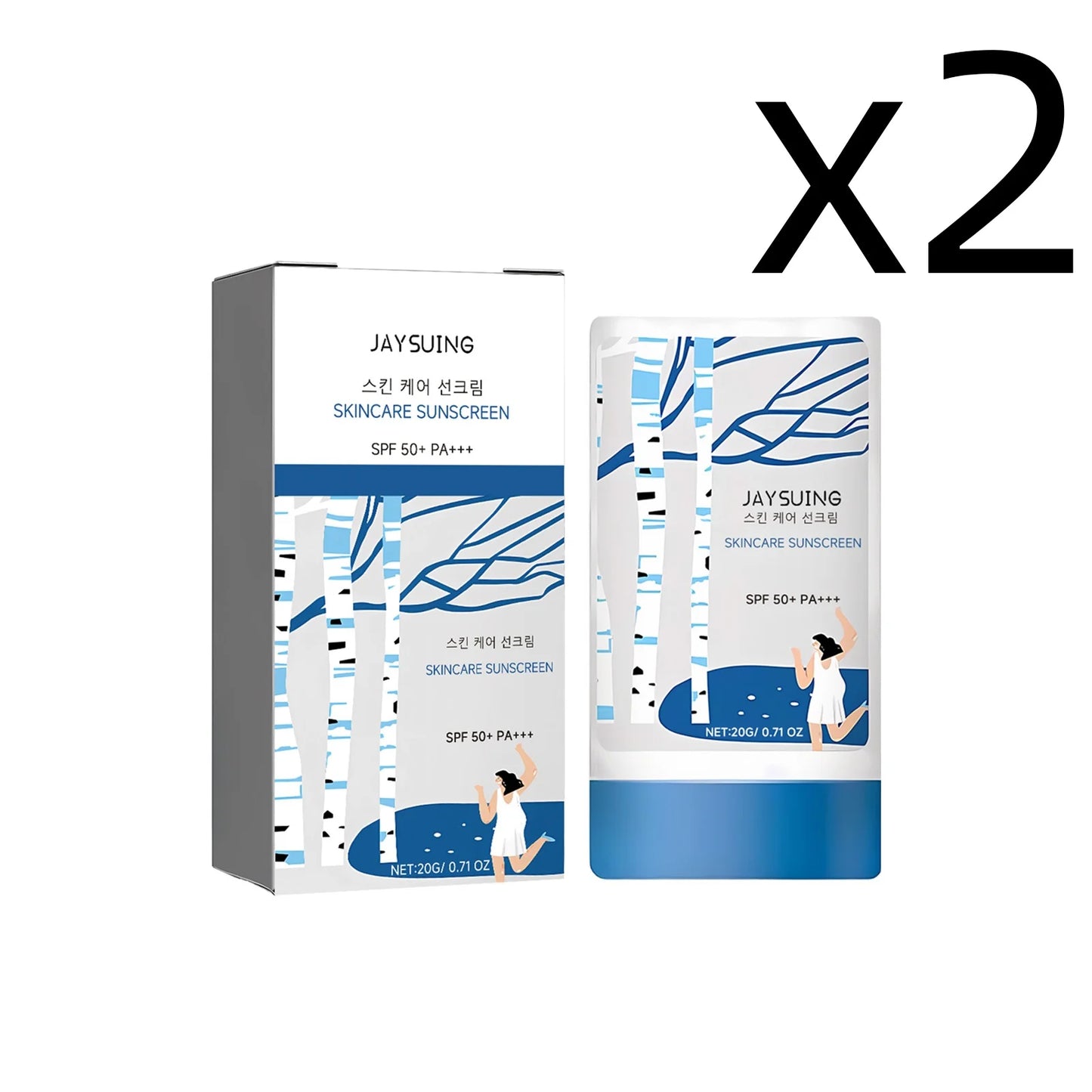 UV Sunscreen Stick Spf50 Lasting Waterproof Moisturize Layer Oil Control Repair Sunburn Antioxidant Skin Sun Protection Cream Peaceful Pleasures Health and Wellness 2x20g 20g