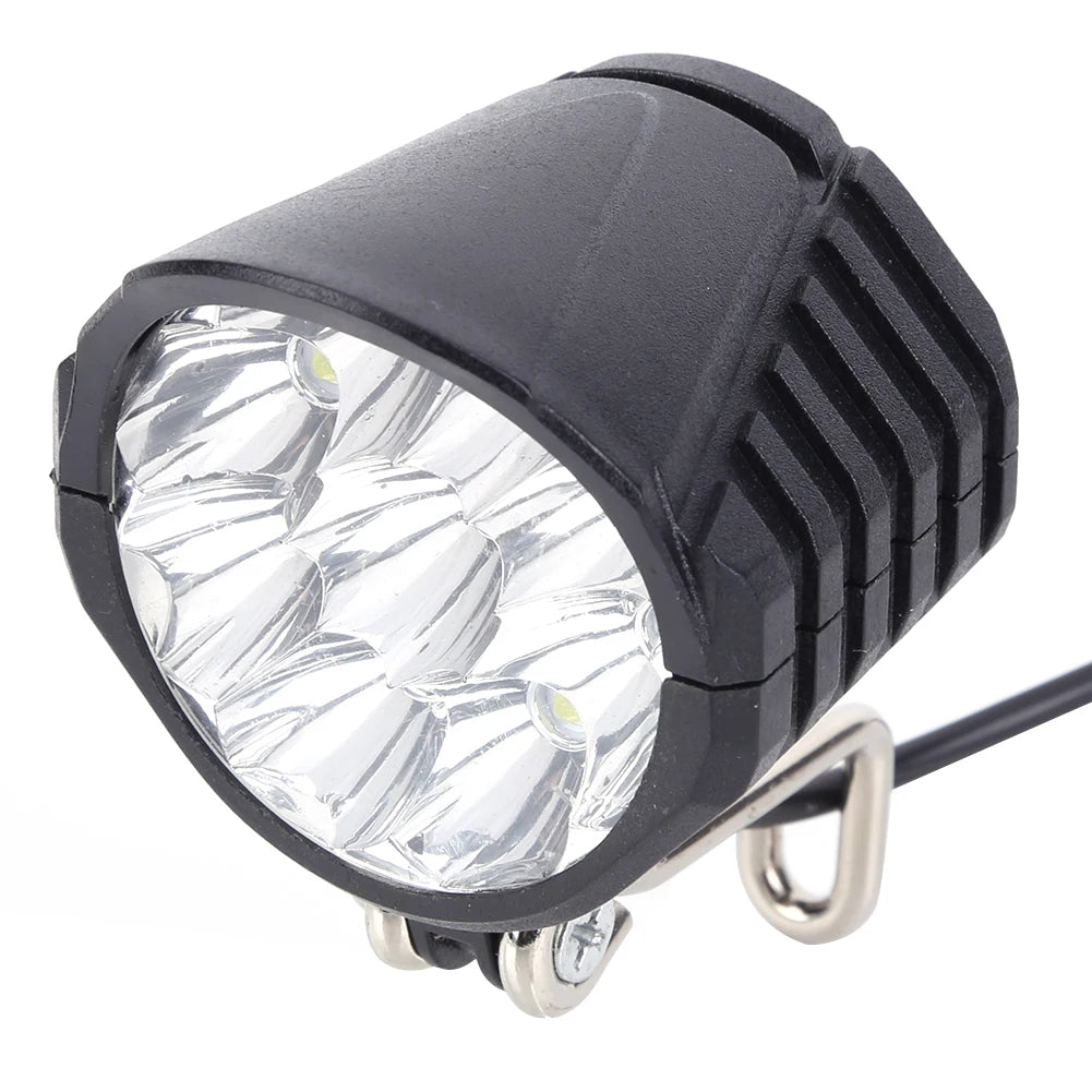 48V Electric Bike LED Front Light & Horn | Easy Install