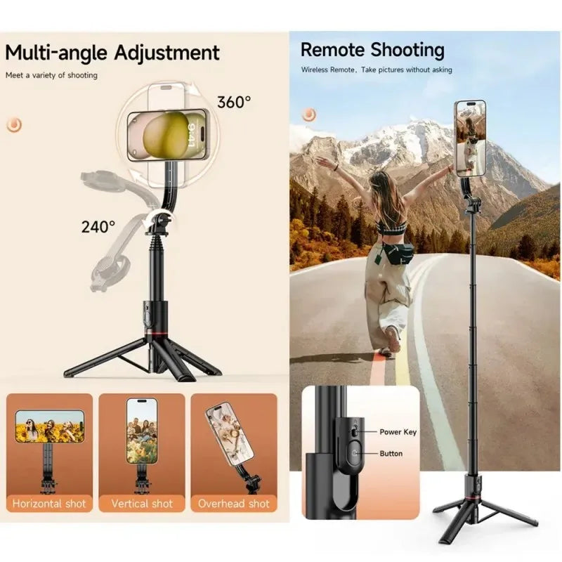 For Magsafe Tripod Magnetic Selfie Stick Portable Extendable Handle Tripod Monopod With Bluetooth Remote For iPhone 17 Android Peaceful Pleasures Health and Wellness