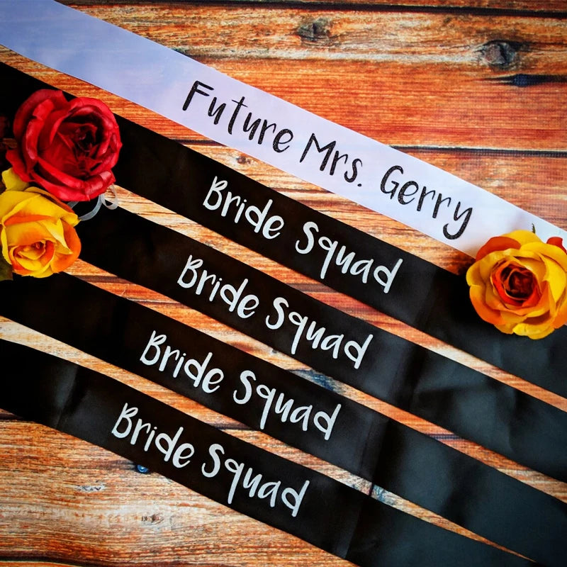 Set of 5 Personalized Bachelorette Party Sashes | Bridal Gift