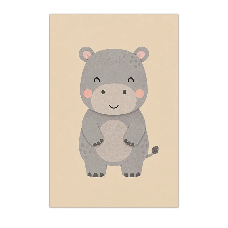 Nursery Animal Wall Art Cute Wildlife Canvas Painting Nordic Poster Print For Kids Bedroom Wall Decor Peaceful Pleasures Health and Wellness