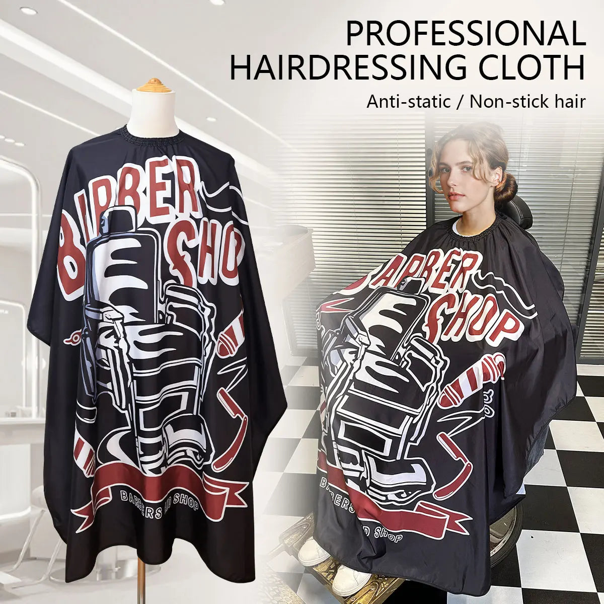 NEW Barber Cape Apron, Waterproof Anti-Static Hair Cutting Cape for Hair Styling & Coloring, Professional Salon Barber Supplies Peaceful Pleasures Health and Wellness