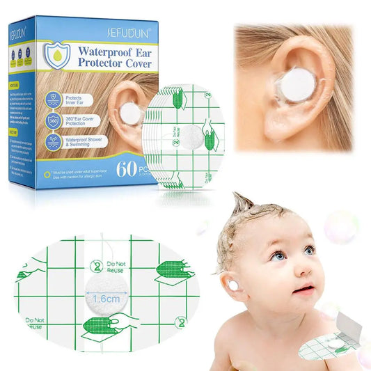 60-Pack Waterproof Ear Patches for Kids & Adults | Ear Covers Ear Protection Patches Peaceful Pleasures Health and Wellness