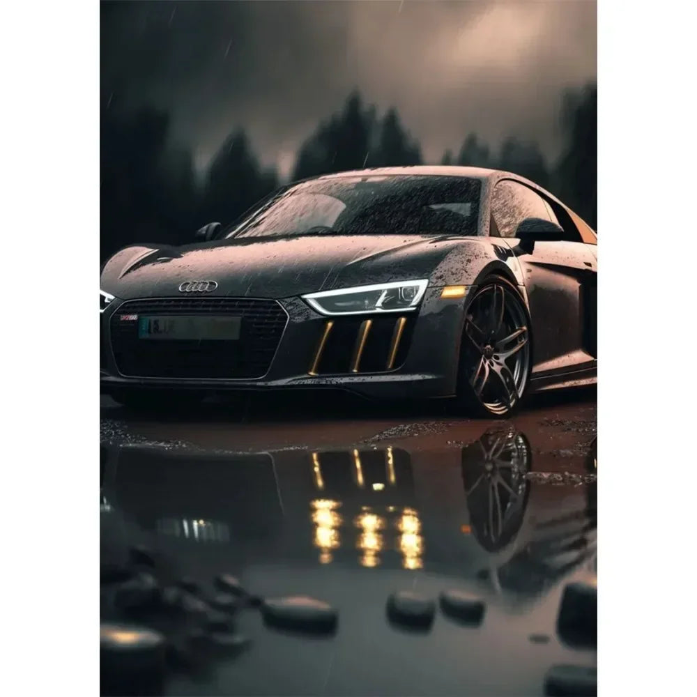 Nordic Supercar Canvas Wall Art | Racing Poster for Garage & Home Canvas Wall Art Peaceful Pleasures Health and Wellness