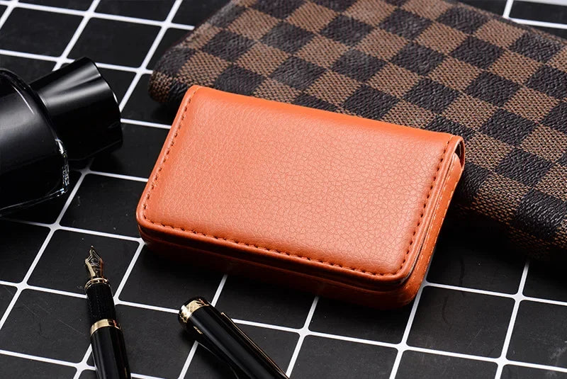 PU Leather Business Card Holder | Magnetic Slim Card Case