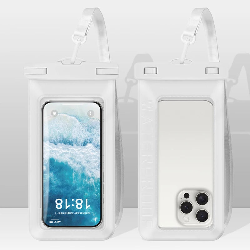 mobile phone waterproof pack phone armbands and pouches waterproof phone pouch for swimming bag phone underwater phone case Peaceful Pleasures Health and Wellness White(7 inch)