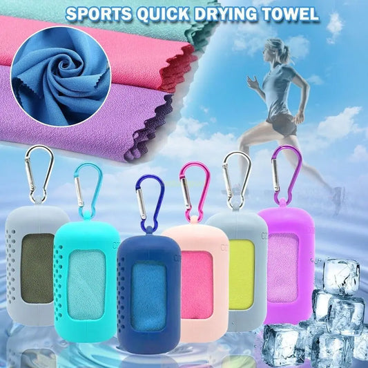 High Quality Mini Quick Dry Fitness Cool Towel Silica Gel Microfiber Sports Quick Dry Cool Towel Towel Silicone Bag Sports Peaceful Pleasures Health and Wellness