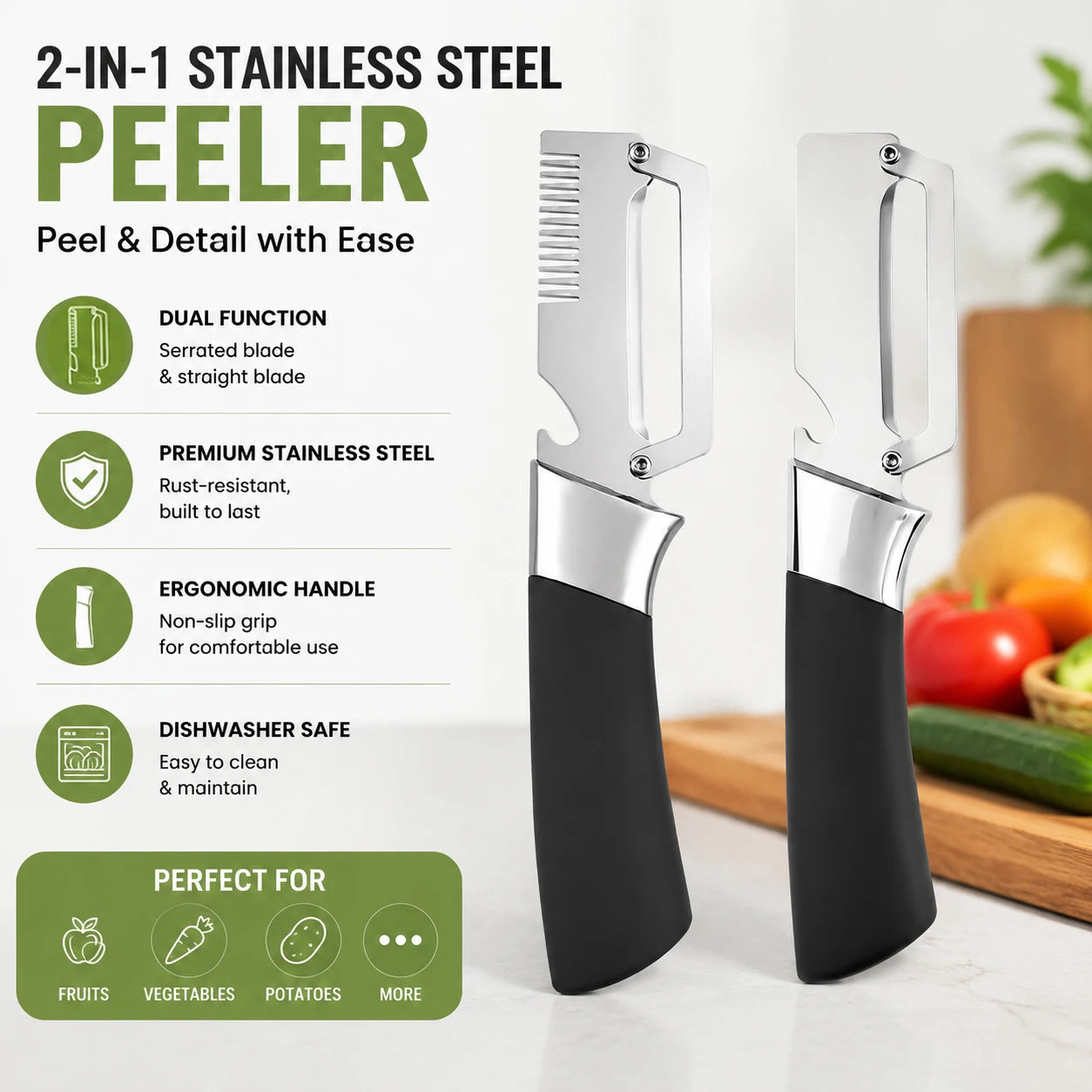 Sugarcane Peeler Knife – Stainless Steel with Bottle Opener