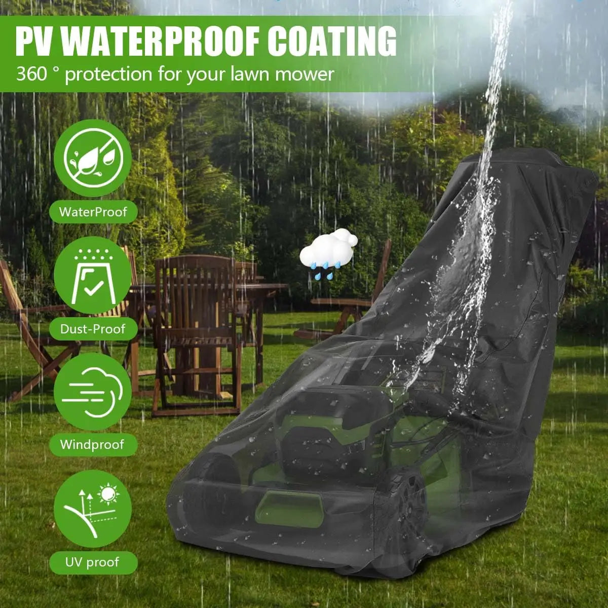 Waterproof Lawn Mower Cover | Oxford Cloth with Drawstring