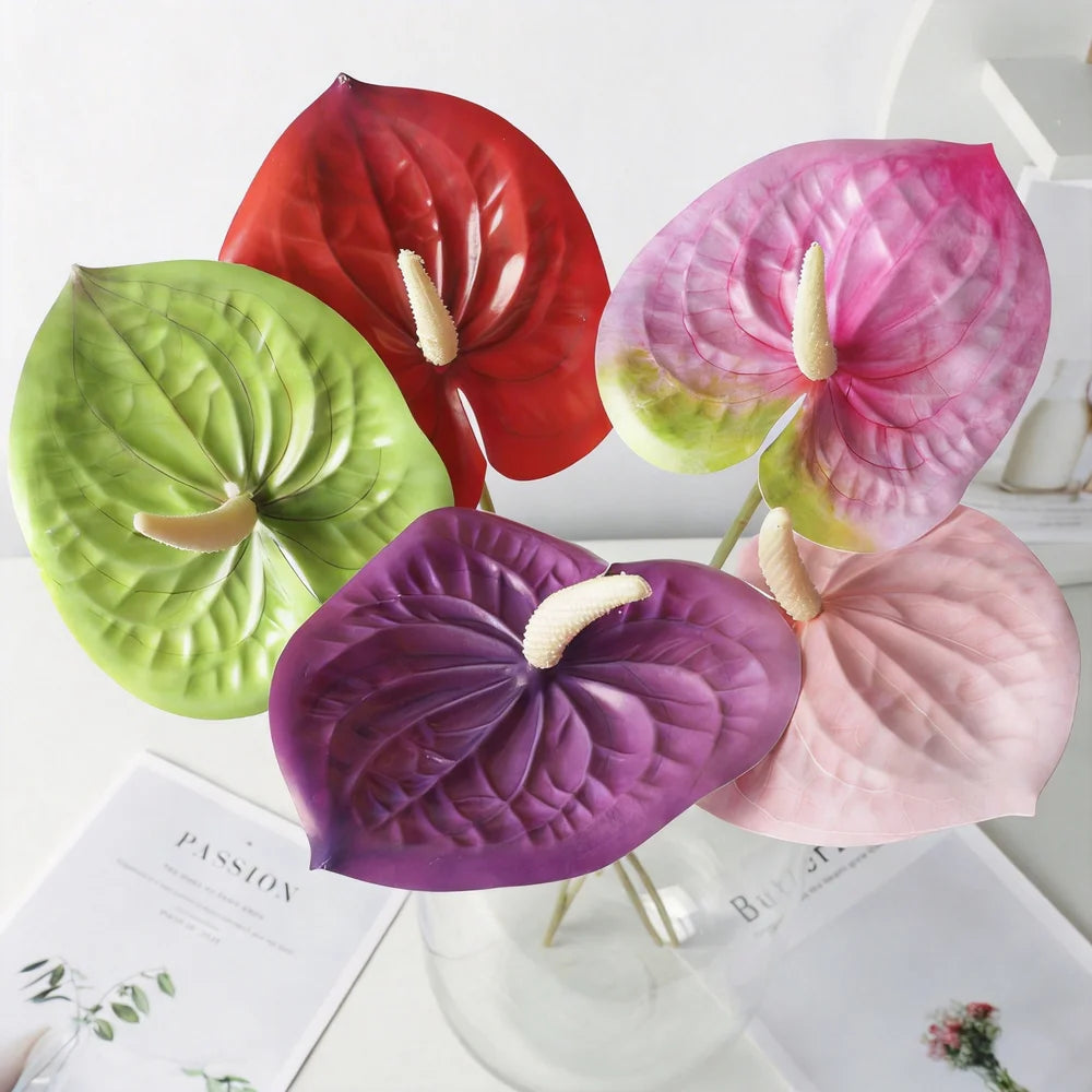 Silk Anthurium Single Stem Faux Flower – Wedding & Home Decor