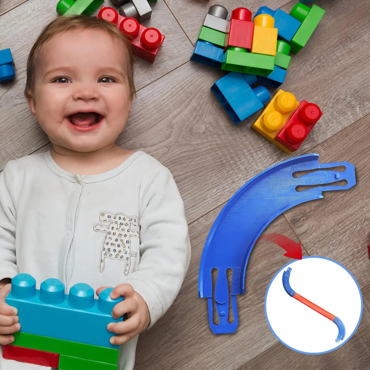90° Curve Toy Car Track Connector 20cm – Kids Racetrack Part Race Track Connector Peaceful Pleasures Health and Wellness