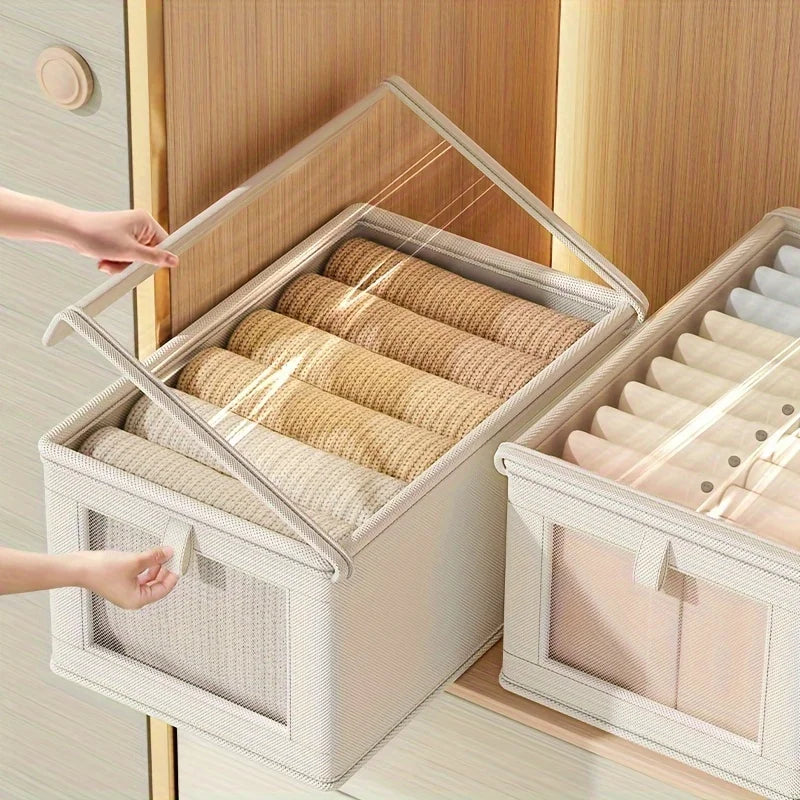 Foldable Oxford Cloth Storage Box with Transparent Window