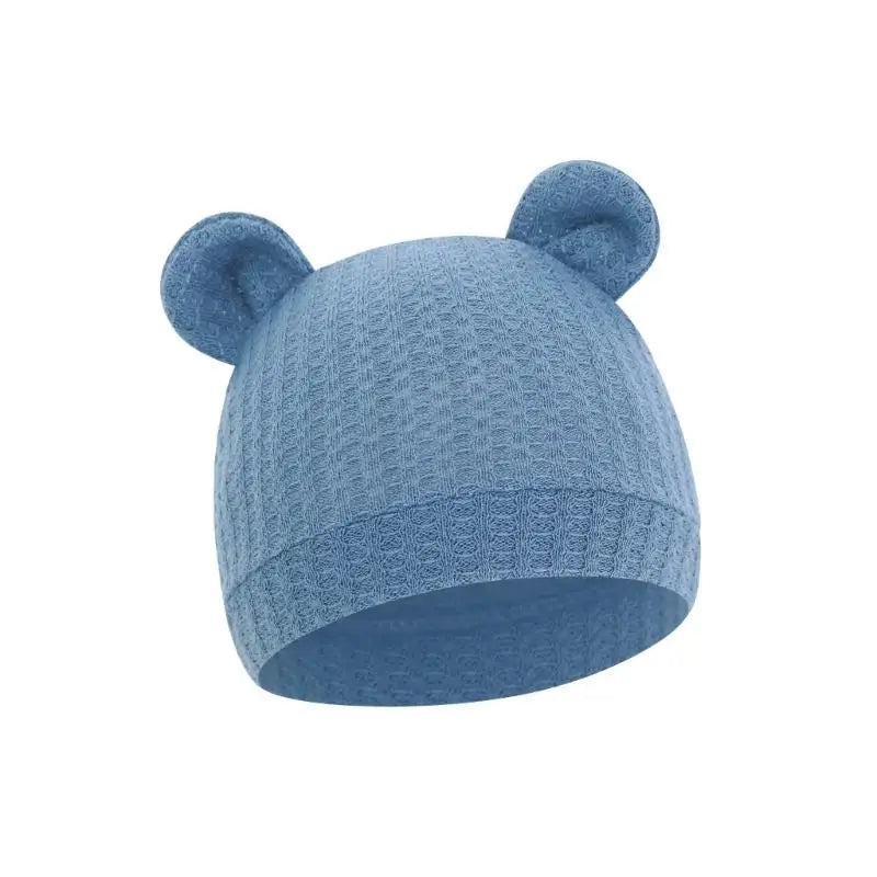 Bear Ear Newborn Baby Hat | Waffle Knit Stretchy Cap 0–24 Months