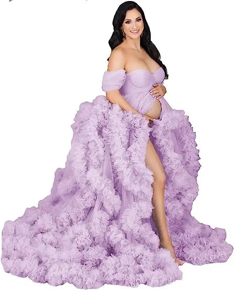 Tulle Long Maternity Dress Photoshoot платье photography dresses baby shower dresses for pregnant woman платье для беременных Peaceful Pleasures Health and Wellness STYLE A -14 S China Mainland
