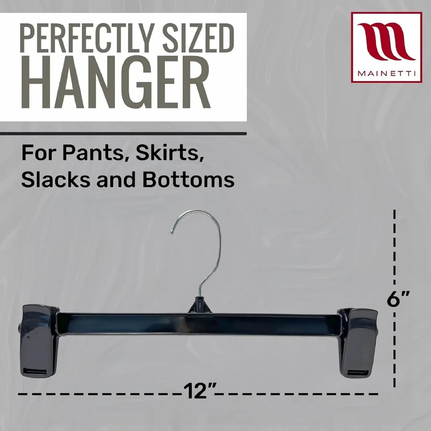 100 Pack Black Plastic Clothes Hangers with Swivel Metal Hook & Non-Slip Clips, Space Saving for Pants, Skirts, Shorts Peaceful Pleasures Health and Wellness