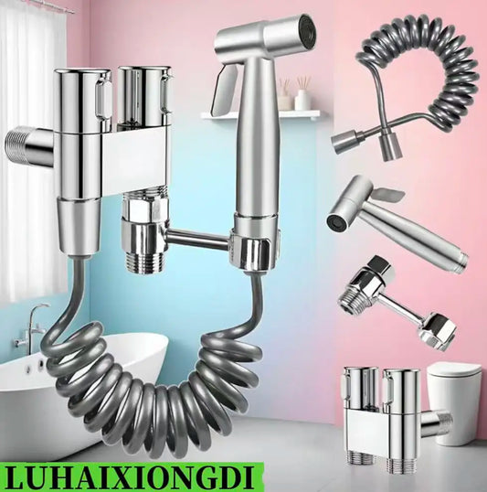 Toilet Spray Gun Kit with Handle & Flexible Hose | Bidet Sprayer Bidet Spray Kit Peaceful Pleasures Health and Wellness