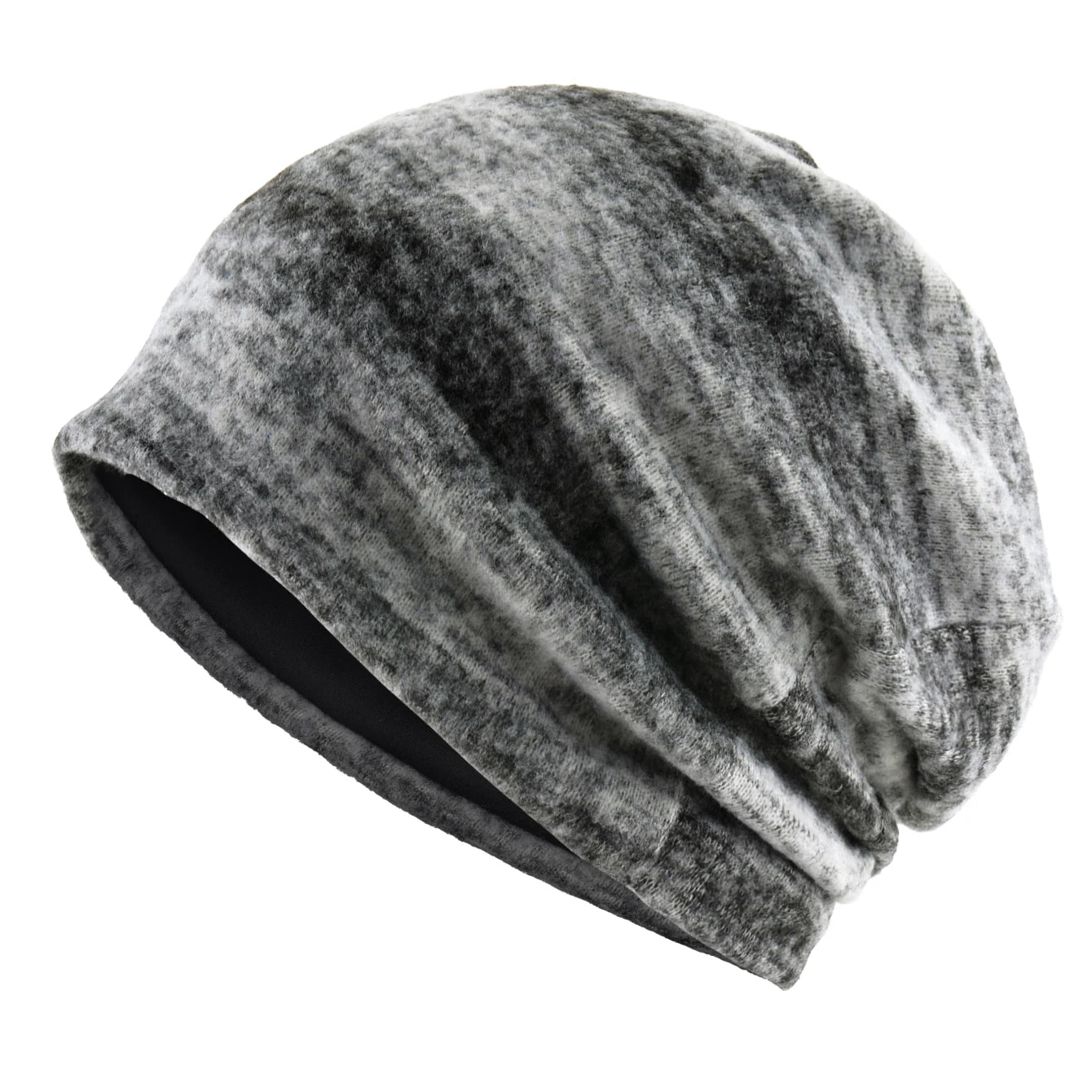 Unisex Striped Knit Beanie – Warm Slouchy Cuff Hat Men Women