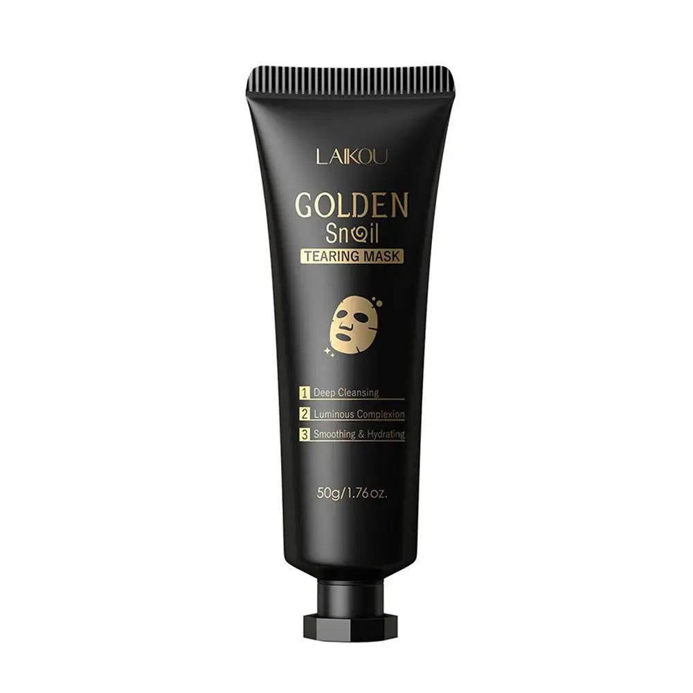 LAIKOU 24K Gold SNAIL TEARING Mask Deep Cleansing Remove Blackhead Face Care 50g Peaceful Pleasures Health and Wellness black