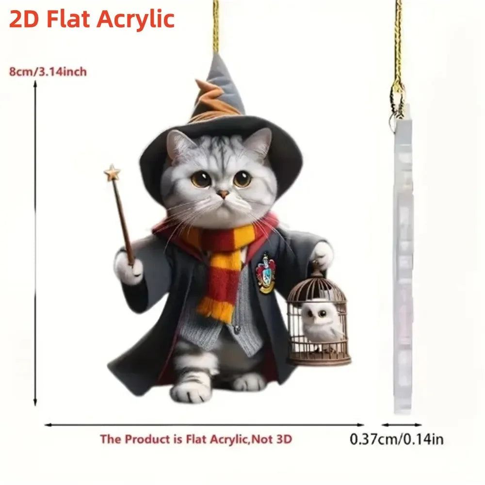2D Acrylic Dog & Cat Pendant – Car, Xmas Tree & Bag Ornament