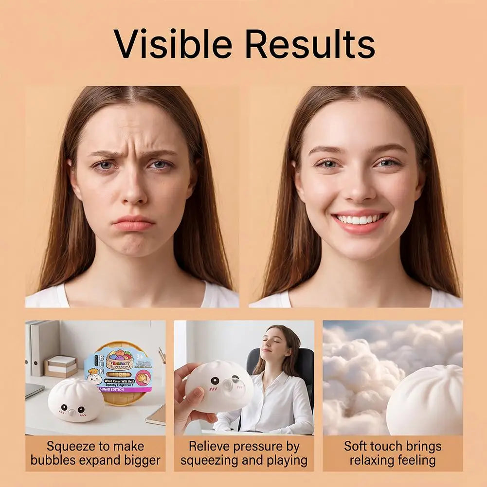 2026 New Soft Dumpling Pinch Toys Blowing Bubbles Squishy Relief Stress Mystery Blind Box Gifts Rebound Steamed Bun Squeeze Ball Peaceful Pleasures Health and Wellness