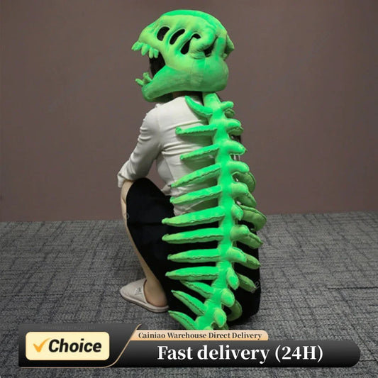 PP Cotton Silly Dino Skeleton Hood Softness Realistic 3D Dinosaur Skull Outfit Easy To Clean for Dress-Up Play Parties & Photos Peaceful Pleasures Health and Wellness