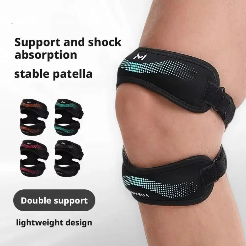 1Pc Soft Adjustable Double Patellar Band Knee Support Breathable Knee Patella Stabilizer Strap Comfortable Knee Protector Peaceful Pleasures Health and Wellness