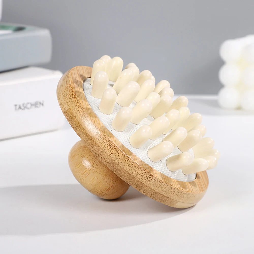 Air cushion massage brush cervical head acupoint massager wooden manual massage tool Peaceful Pleasures Health and Wellness WHITE