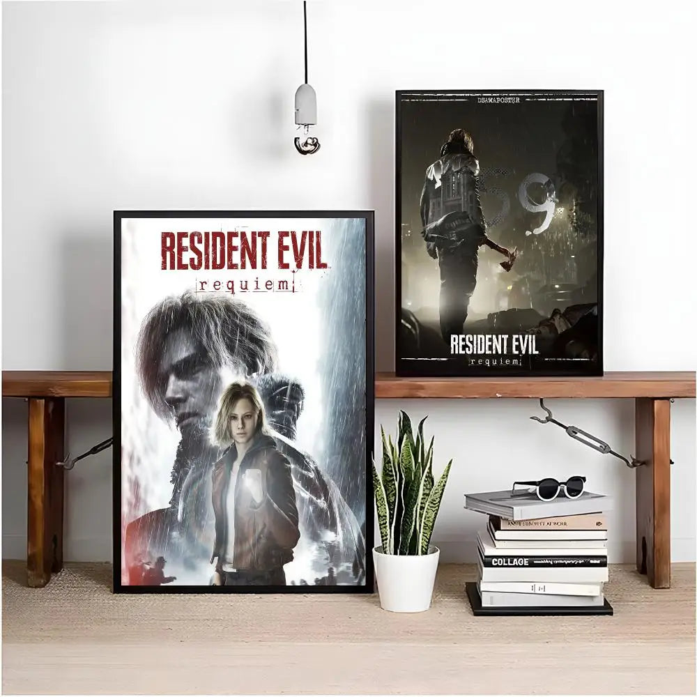 Resident Evil Requiem Poster HD Self Adhesive Waterproof Wall Art Ideal for Home Office Dorm Bedroom Great Gift Peaceful Pleasures Health and Wellness