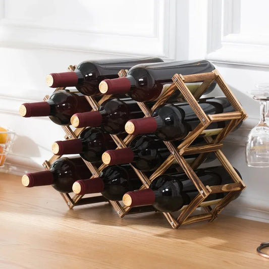 Assembled Wooden Wine Rack & Bottle Display Stand – Freestanding Kitchen, Bar & Home Wine Storage Organizer Peaceful Pleasures Health and Wellness