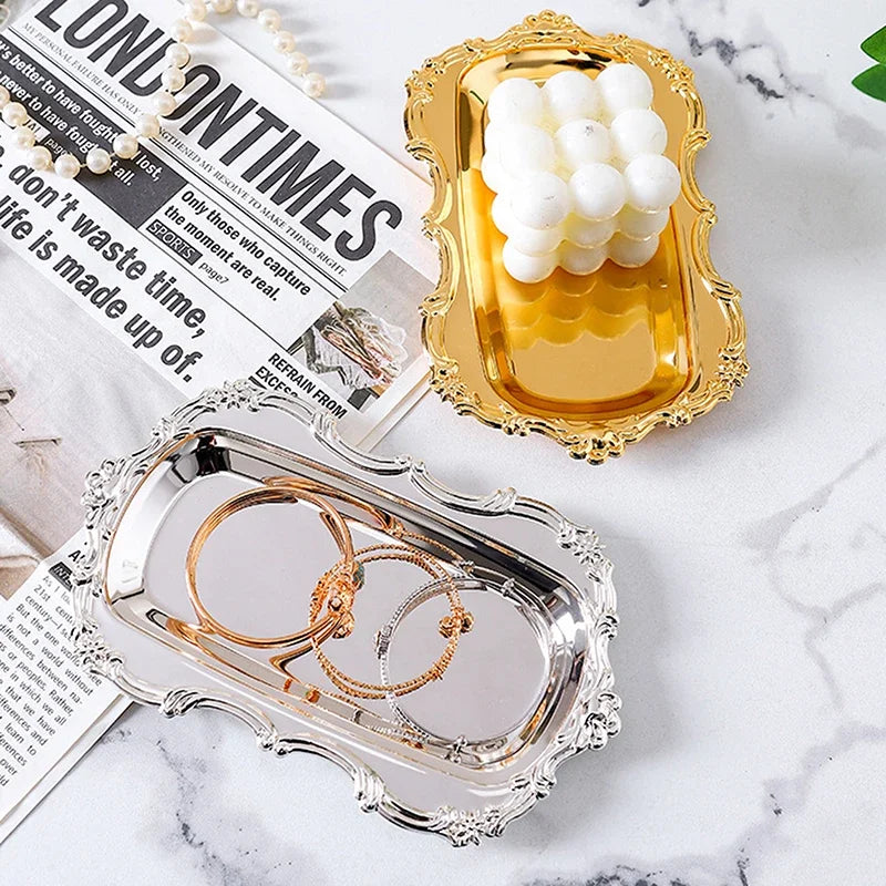 Vintage Iron Serving Tray | Dessert, Snack & Jewelry Organizer