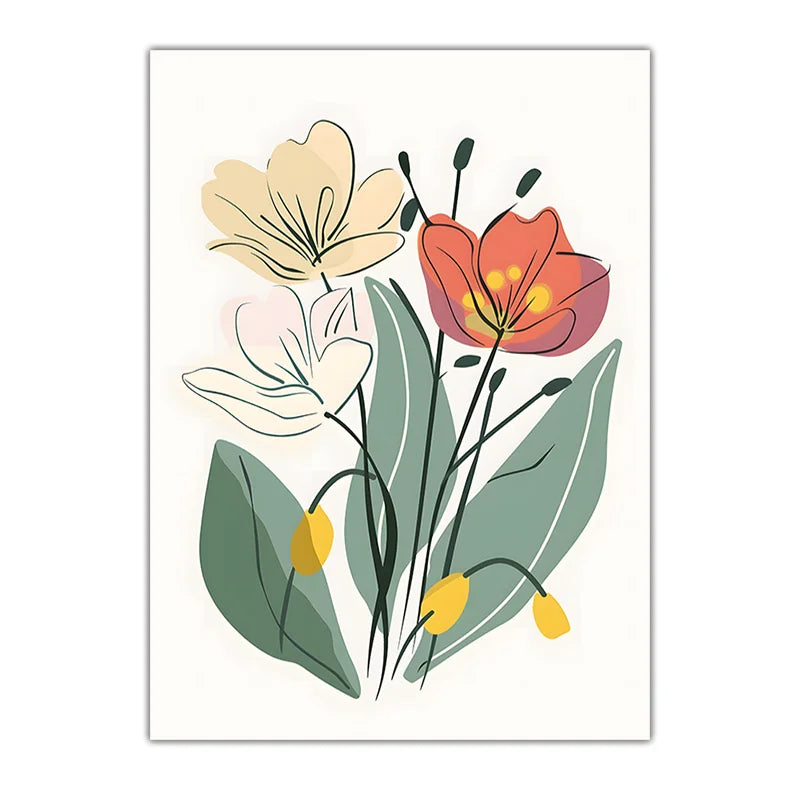 Boho Floral Canvas Wall Art | Minimalist Botanical Print Canvas Wall Art Print Peaceful Pleasures Health and Wellness 05 30x40cm No Frame China Mainland