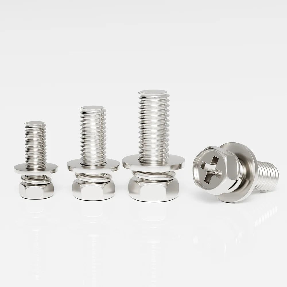 Stainless Steel Hex Sems Screws with Washer M3–M10 | AOGUTU