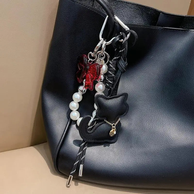 Black Cat Keychain Bag Charm Pendant | Cute Backpack Gift
