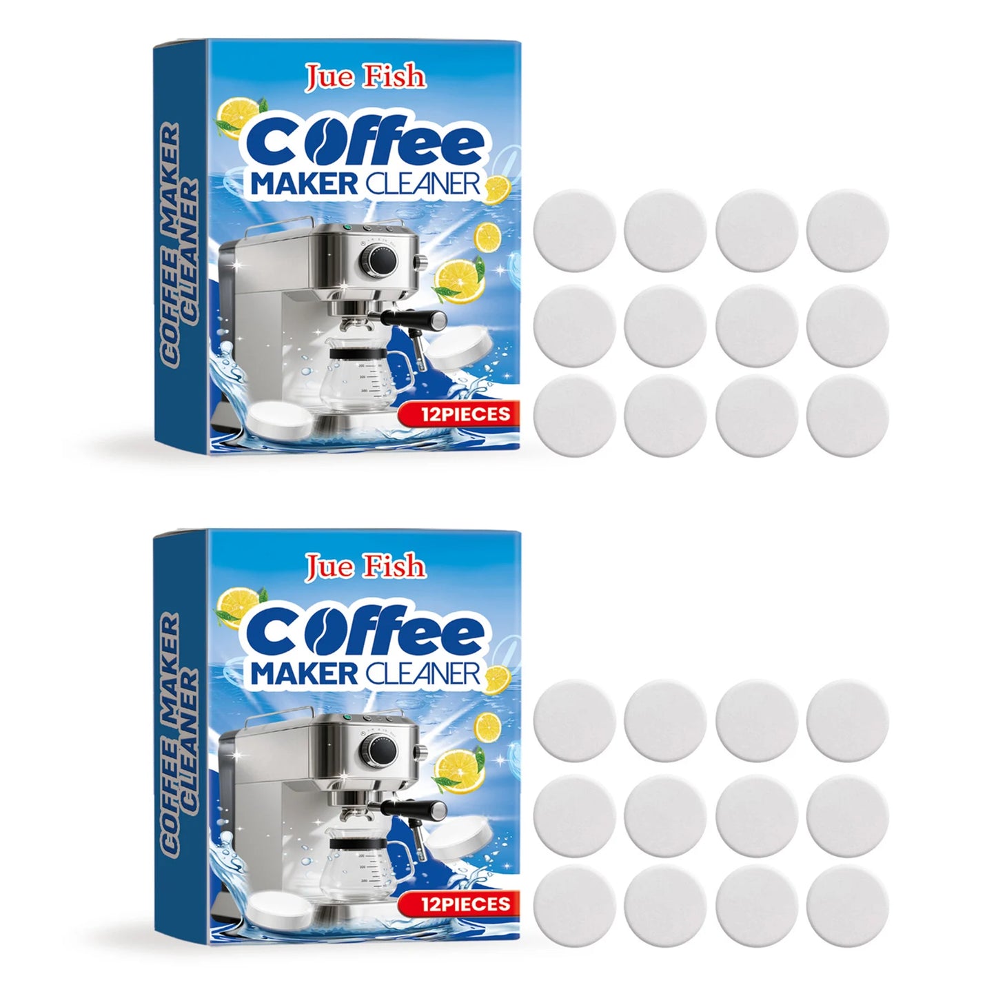 Coffee Machine Cleaner Descaler Tablets Coffee Maker Deep Cleaning Grinder Descaling Cleaning Tabs Universal Effervescent Tablet Peaceful Pleasures Health and Wellness 2pcs