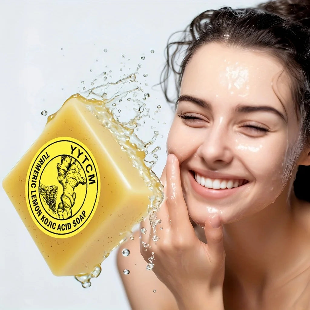 Granular Scrub Soap, Turmeric Lemon Kojic Acid Soap, Exfoliating Soap, Facial and Body Cleansing Soap 65G/Piece-1 Piece Peaceful Pleasures Health and Wellness