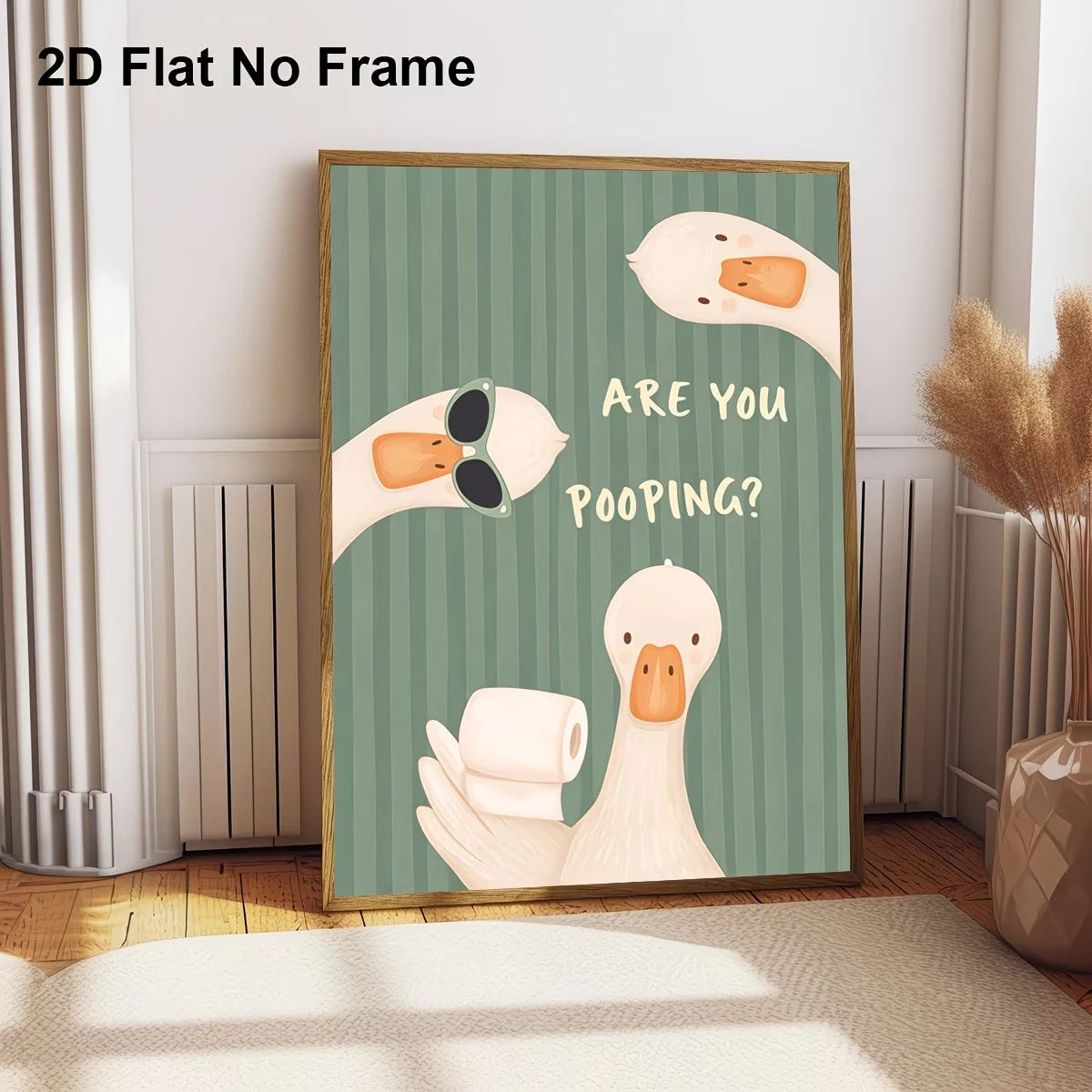Modern Cute Funny Duck And Text Are You Pooping Wall Art Print Canvas Painting Poster Picture For Bathroom Home Decor Peaceful Pleasures Health and Wellness