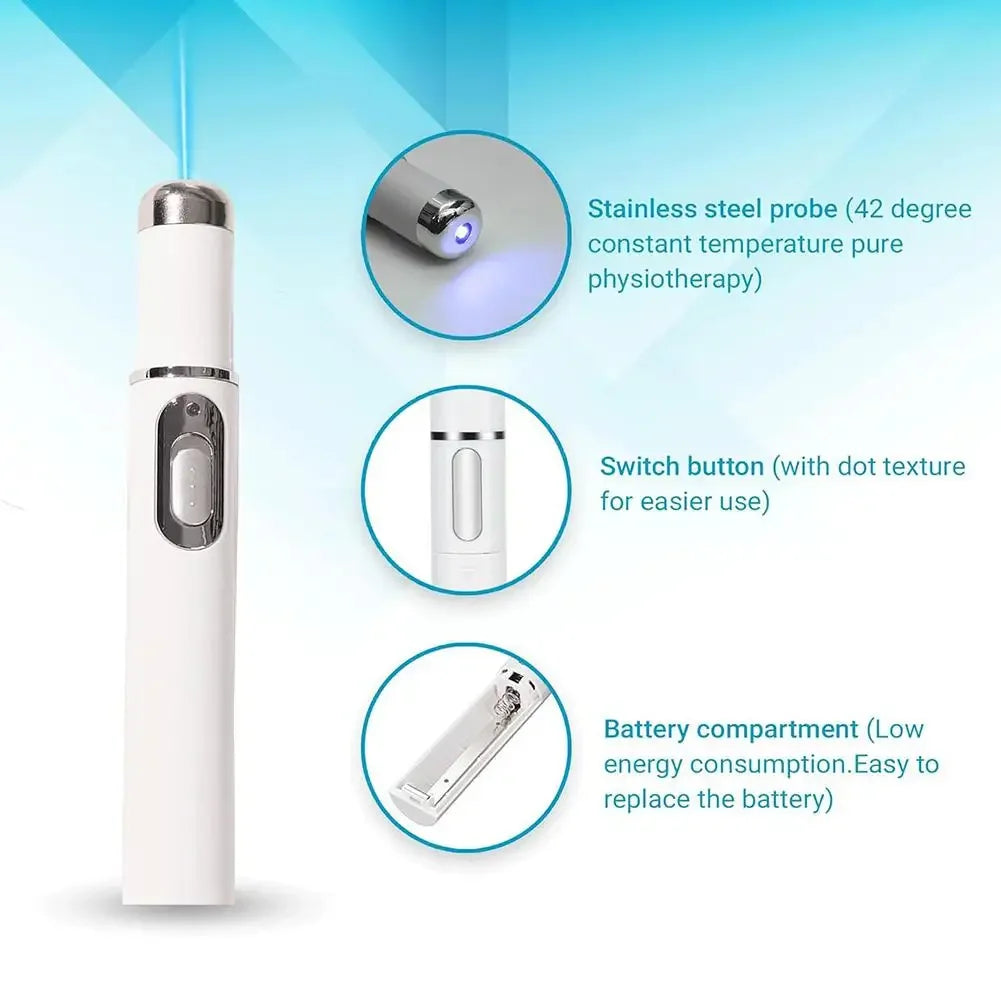 Under-Eye Blue Light Therapy Pen — LED Massage Beauty Device Skincare Devices Peaceful Pleasures Health and Wellness
