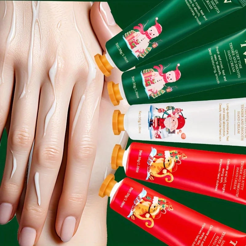 5pcs Christmas Hand Cream, Moisturizing Hand Cream Kit, Autumn And Winter Hand Cream, Moisturizing And Hydrating Hand Cream Gift Peaceful Pleasures Health and Wellness