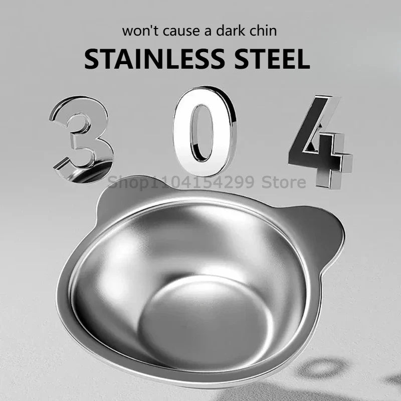 304 Stainless Steel Raised Cat Bowl | 15° Tilted Elevated Design